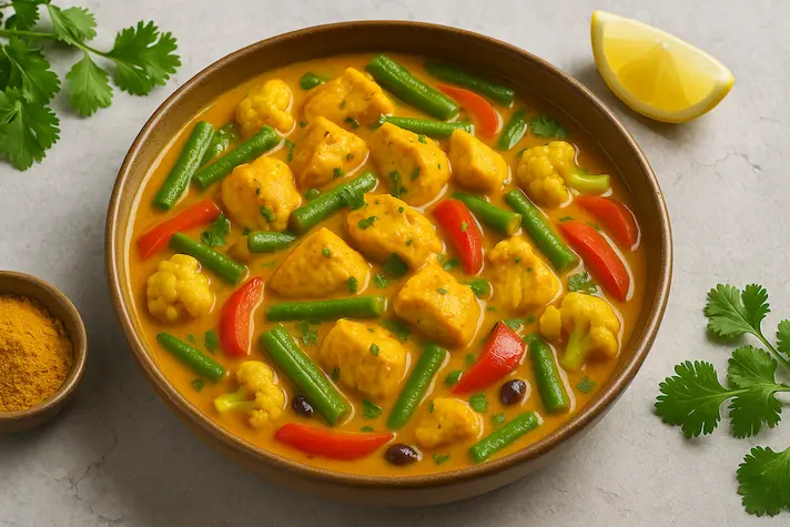 Curry de Cúrcuma con Moringa y Pollo Antidiabético