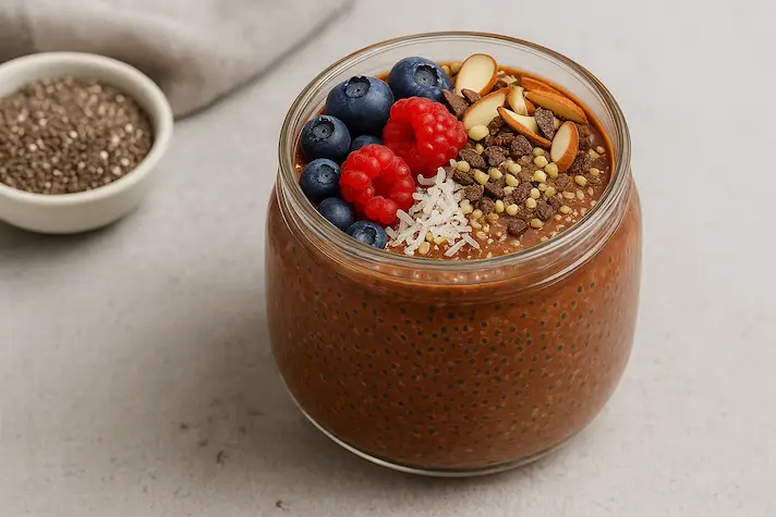 Pudín de Chía con Cacao Crudo Para Diabetes