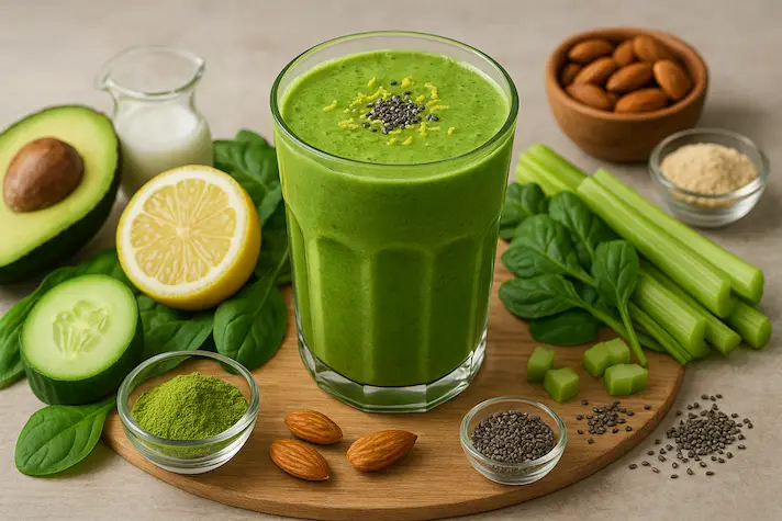 Smoothie Verde Energizante con Matcha y Maca Para Diabetes
